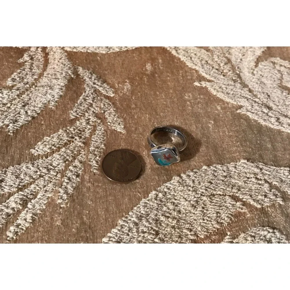 Vintage 60s Silver Ring Size 6.75 1960s APR Silver Floral Boho Hippie Artsy